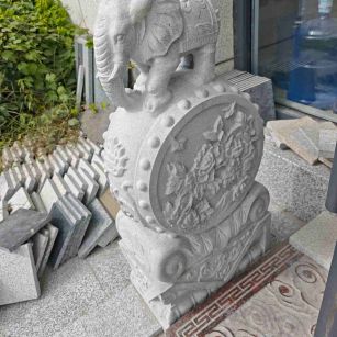 晋城芝麻白抱鼓石 庭院抱鼓石