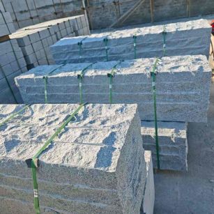 晋城芝麻白自然面整石 坐凳