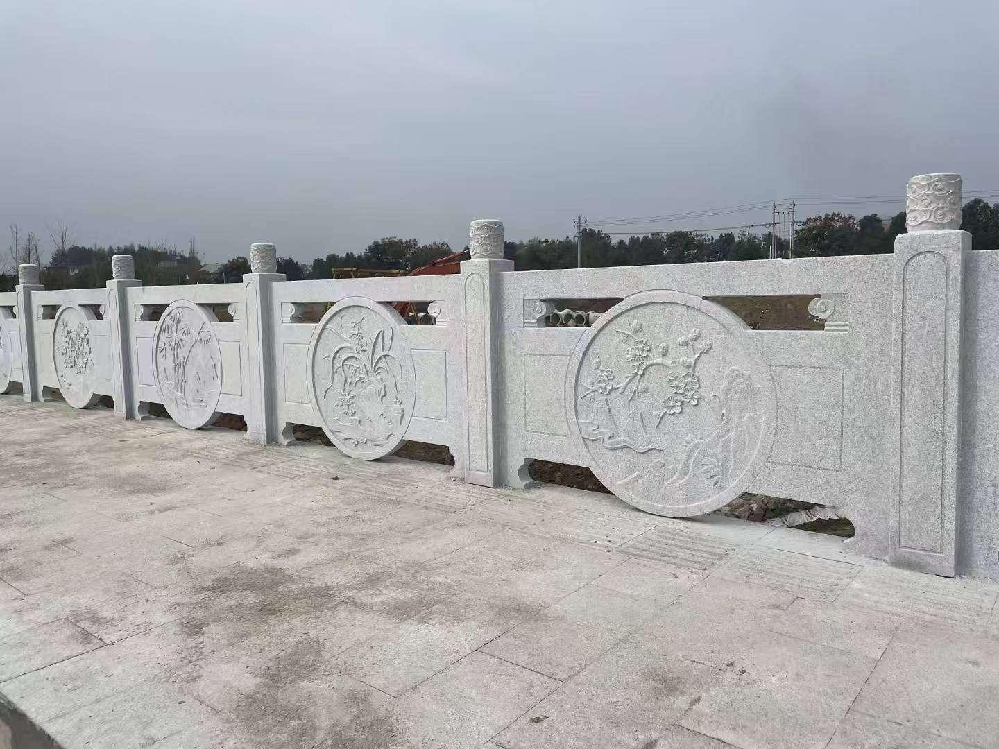 晋城芝麻白河道栏杆 石材栏杆